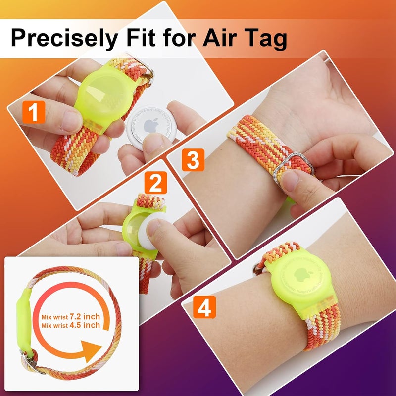Yizhet سوار متوافق مع Airtag، سوار قابل للتعديل، حزام ساعة ناعم لـ Airtag للأطفال، المراهقين، وكبار السن - Image 4